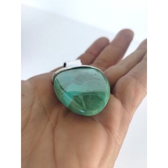 BARSE Signed 925 Sterling Silver Blue Green Turquoise Stone Statement Pendant - Picture 6 of 12